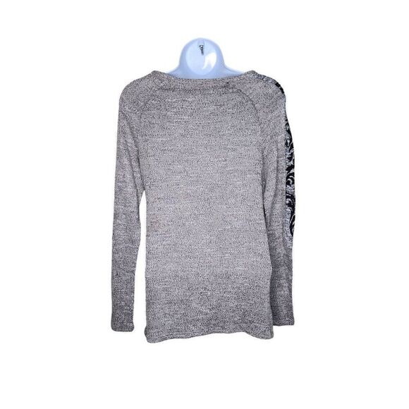 Vintage Y2K Vocal Long Sleeve Fleur De Lis Bedazzled Shirt Top Womens Size S Gra - Picture 3 of 6